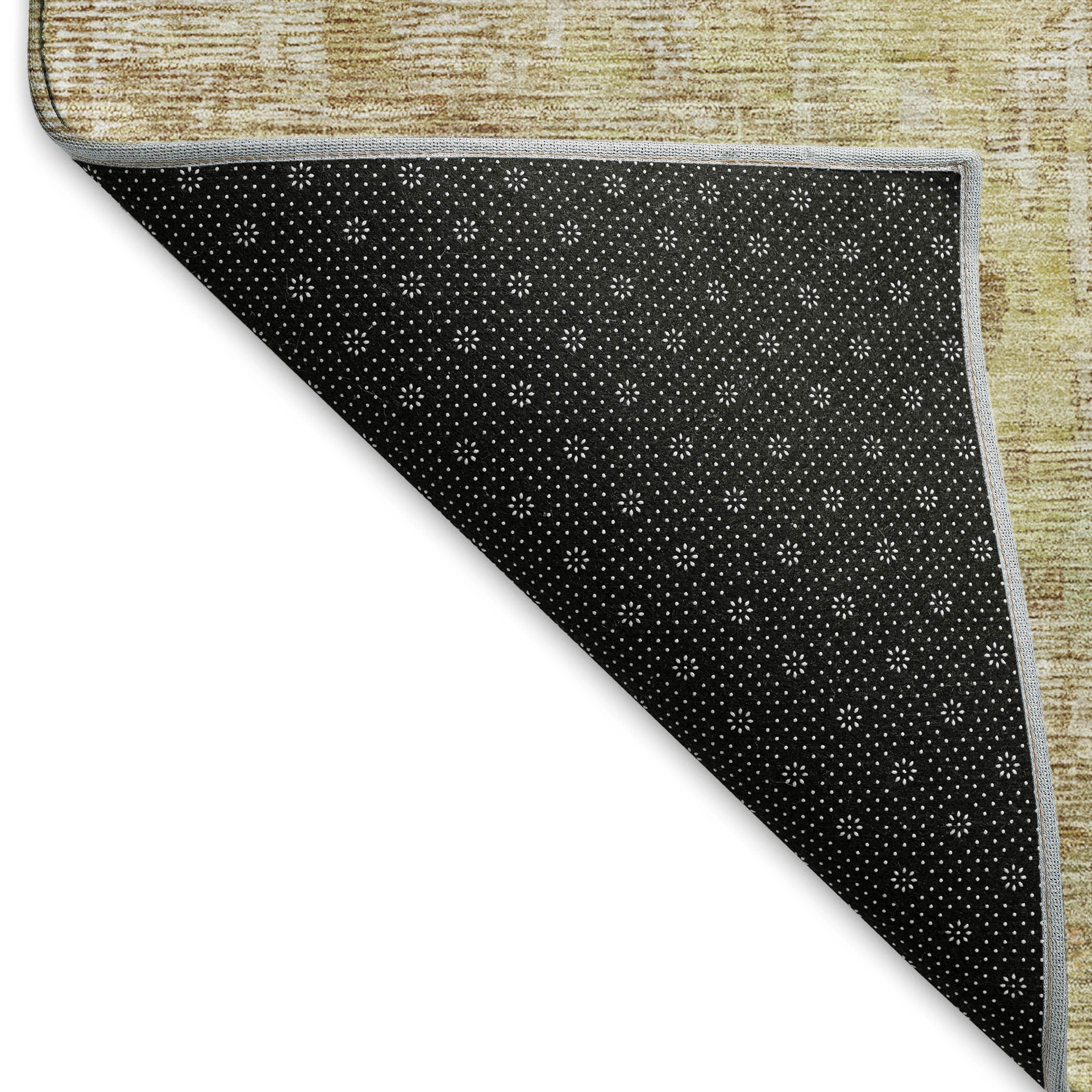 5' X 8' Fern Green Blue And Beige Abstract Washable Area Rug With UV Protection - Home & Garden