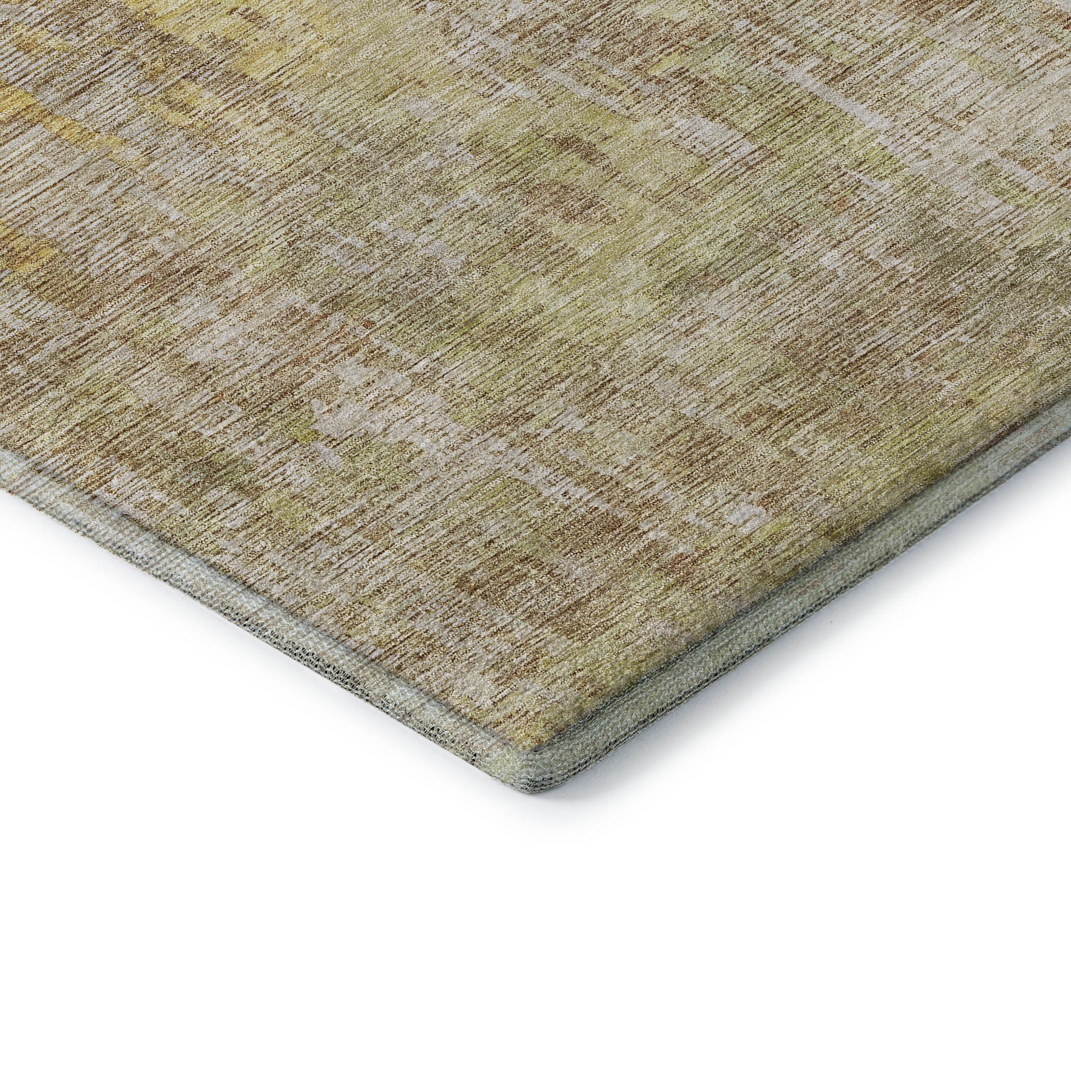 5' X 8' Fern Green Blue And Beige Abstract Washable Area Rug With UV Protection - Home & Garden