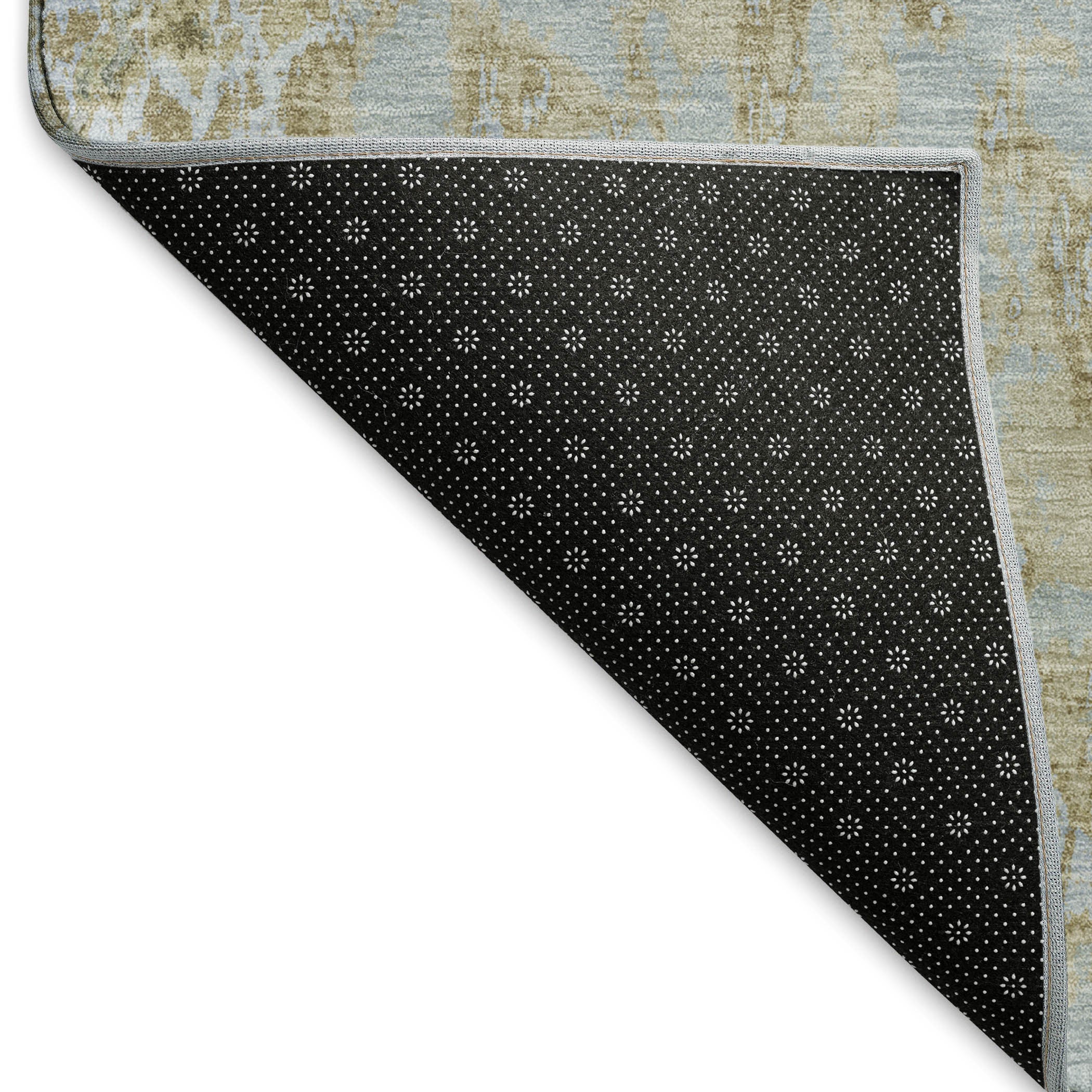 10' X 14' Khaki And Silver Abstract Washable Area Rug With UV Protection - Home & Garden