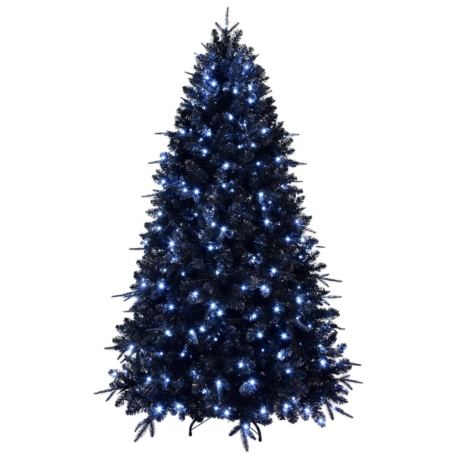 7.5' Black Pre Lit Full Spruce Christmas Tree - Home & Garden
