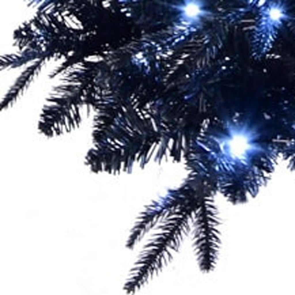 7.5' Black Pre Lit Full Spruce Christmas Tree - Home & Garden