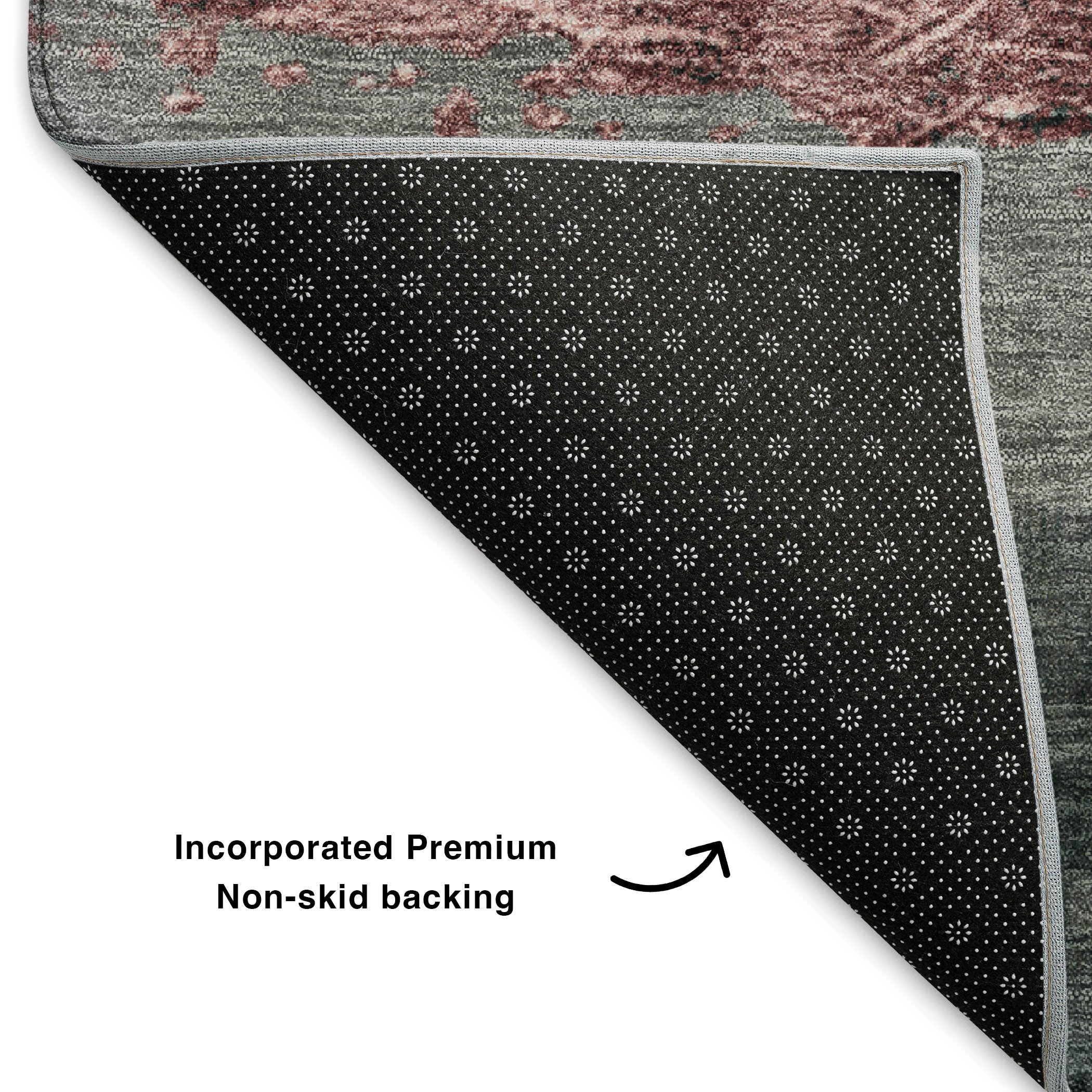 10' X 14' Blush And Gray Striped Washable Area Rug With UV Protection - Home & Garden