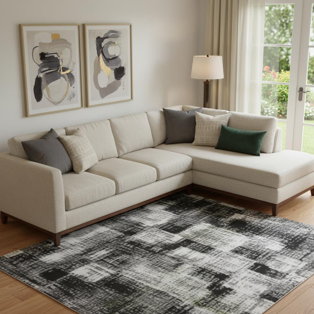 10' X 14' Blush And Gray Striped Washable Area Rug With UV Protection - Home & Garden