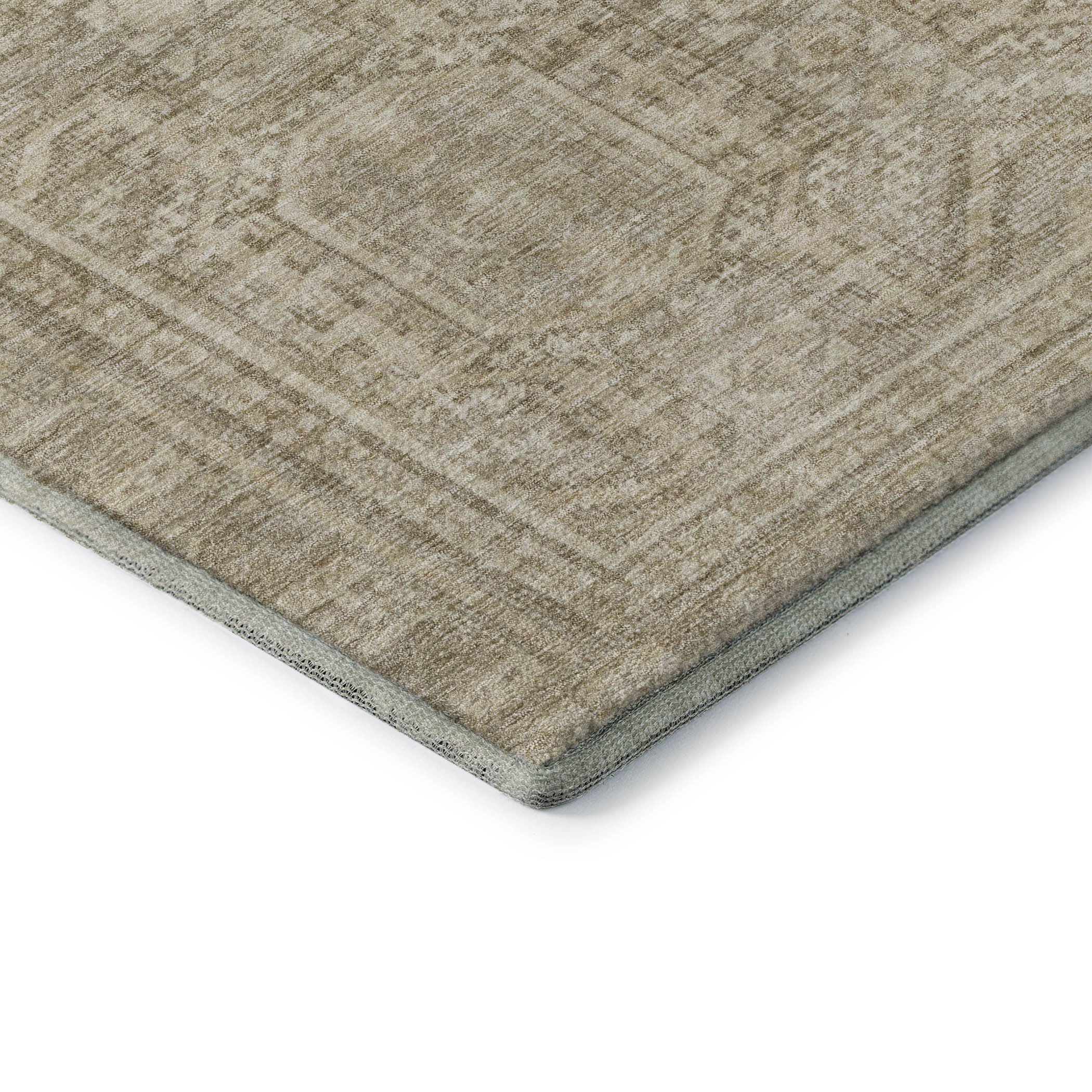 5' X 8' Beige And Taupe Geometric Washable Area Rug With UV Protection - Home & Garden