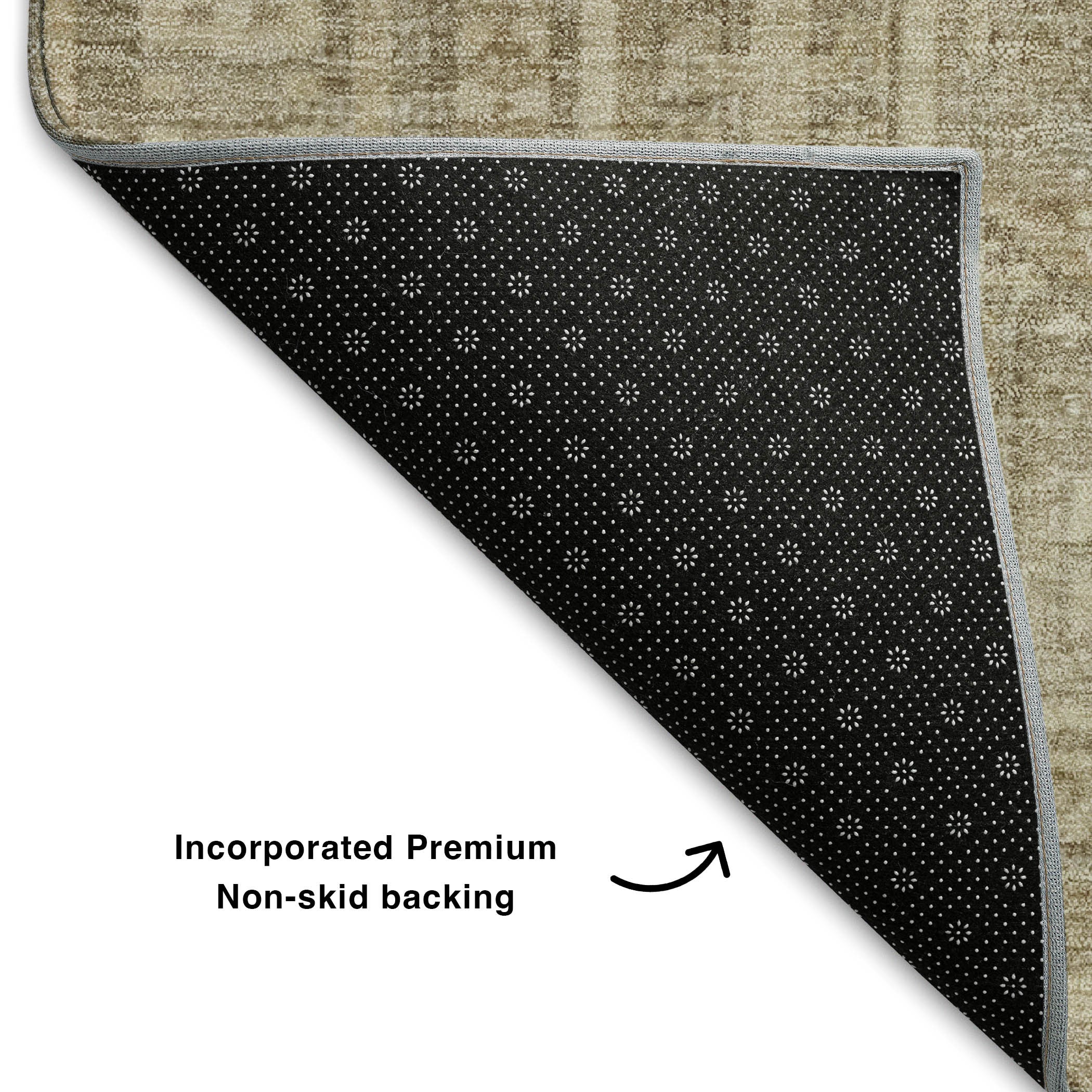 5' X 8' Beige And Taupe Geometric Washable Area Rug With UV Protection - Home & Garden