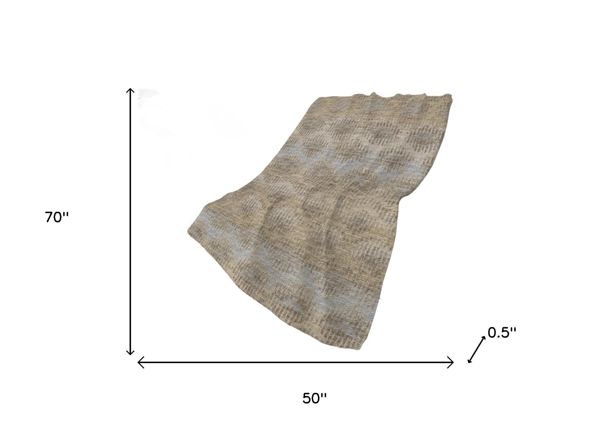50" X 70" Chocolate And Beige Geometric Plush Throw Blanket - Home & Garden
