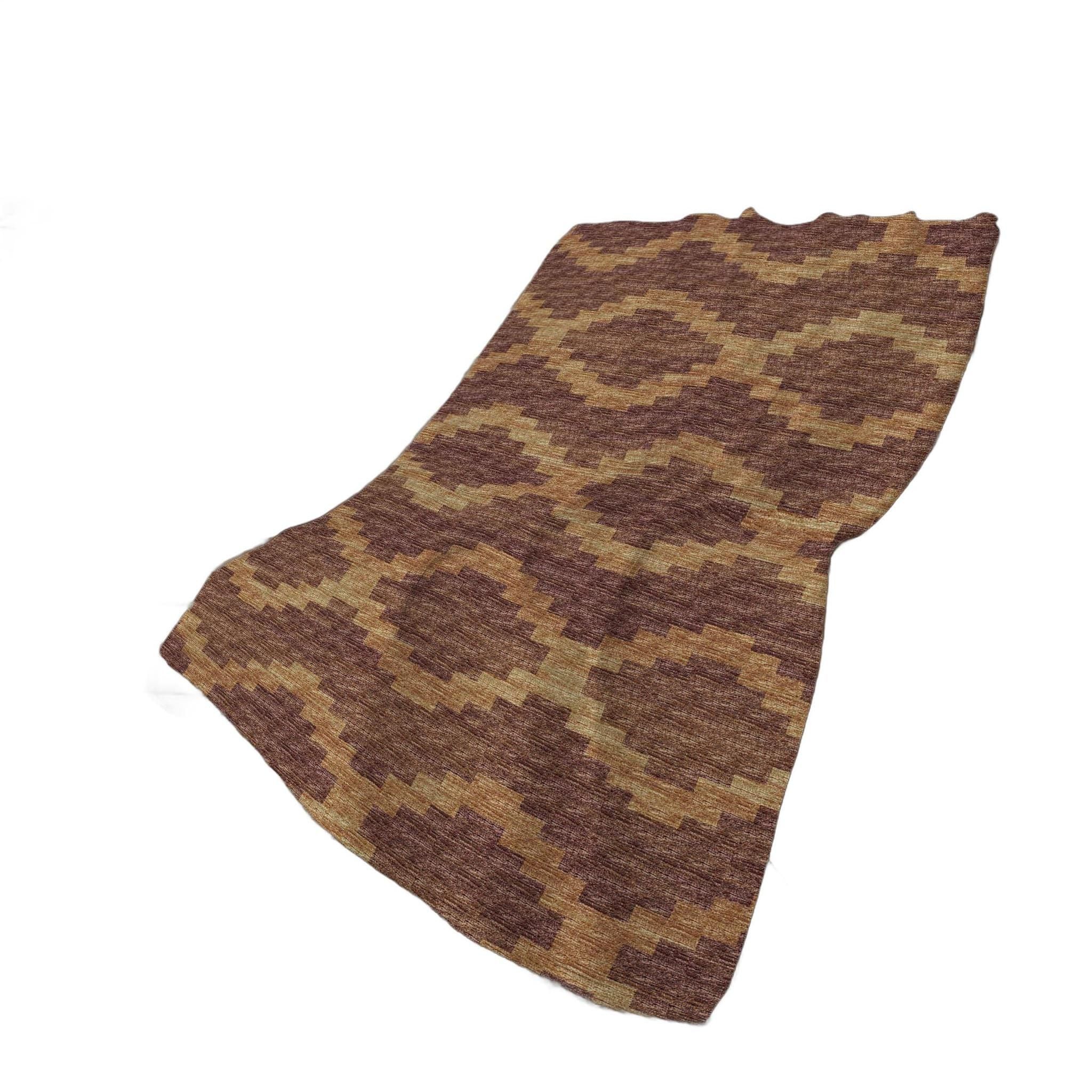50" X 70" Rust And Gold Geometric Plush Throw Blanket - Home & Garden