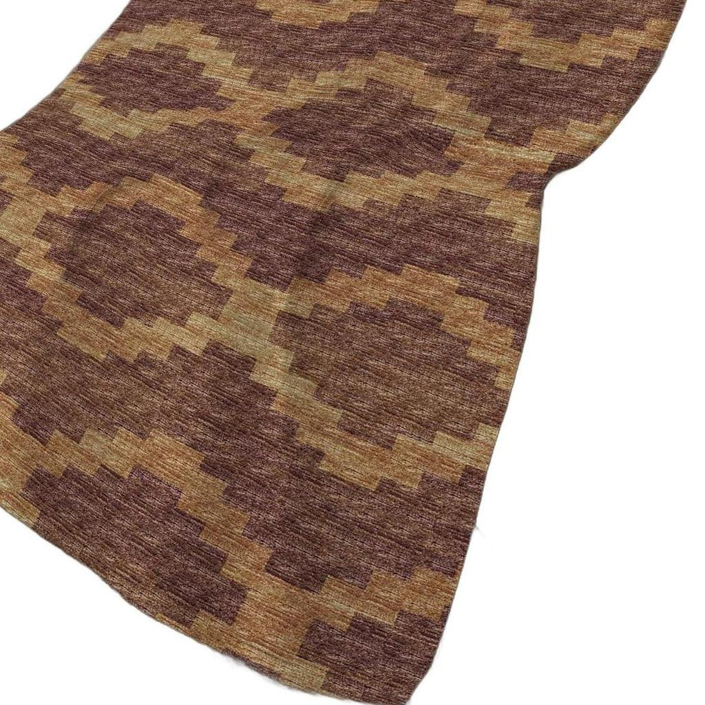 50" X 70" Rust And Gold Geometric Plush Throw Blanket - Home & Garden