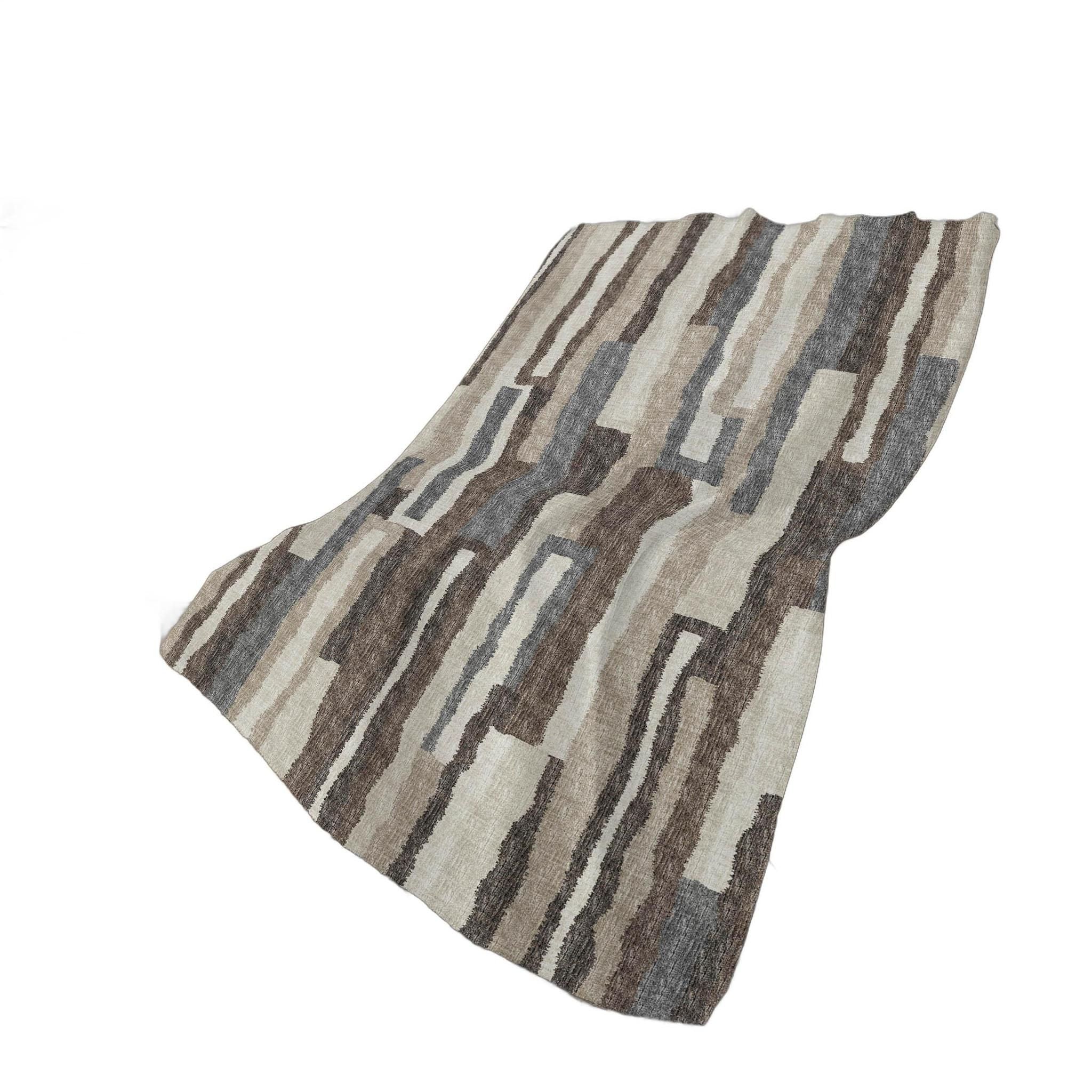 50" X 70" Chocolate And Gray Abstract Plush Throw Blanket - Home & Garden