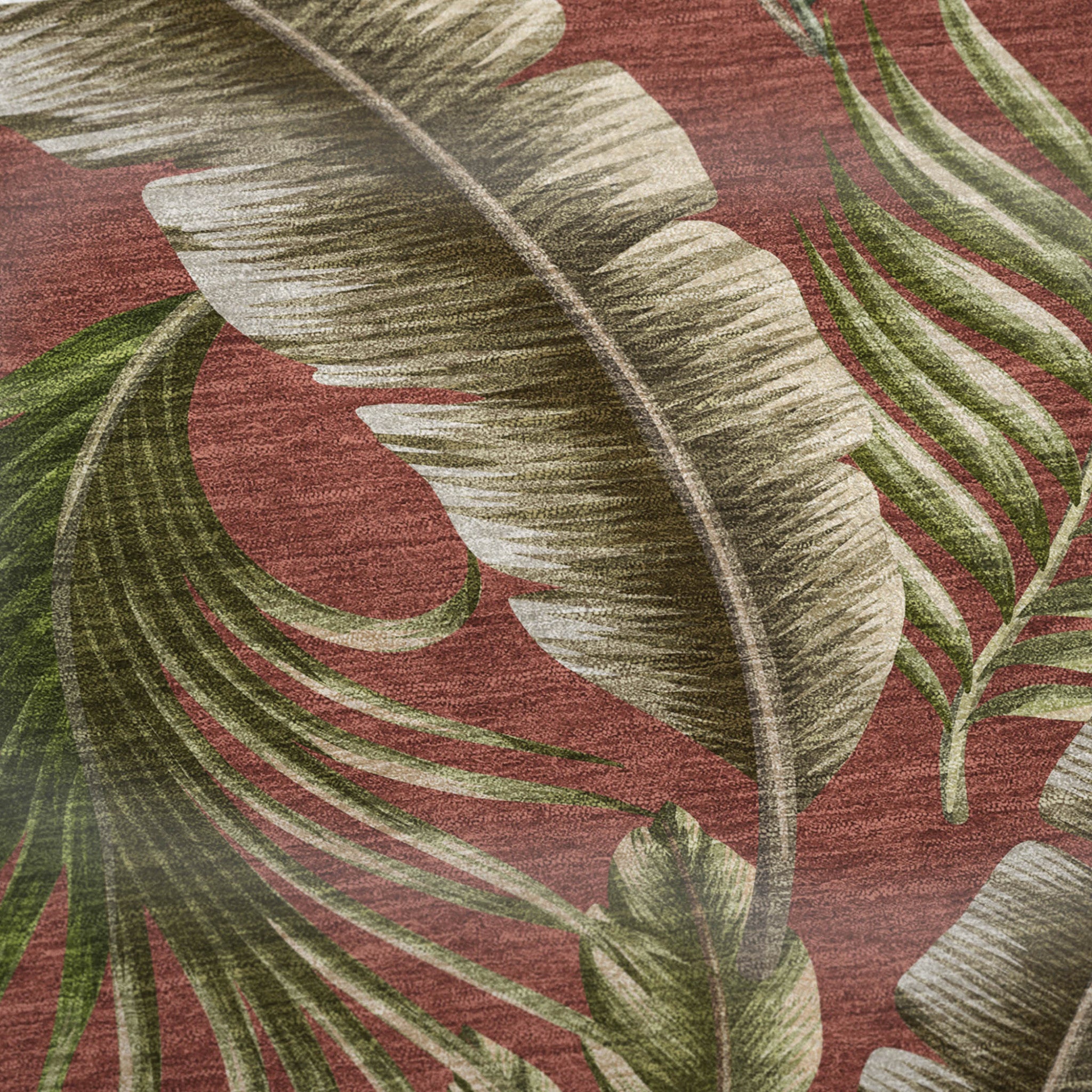 50" X 70" Rust Green And Beige Microfiber Leaves Plush Throw Blanket - Home & Garden