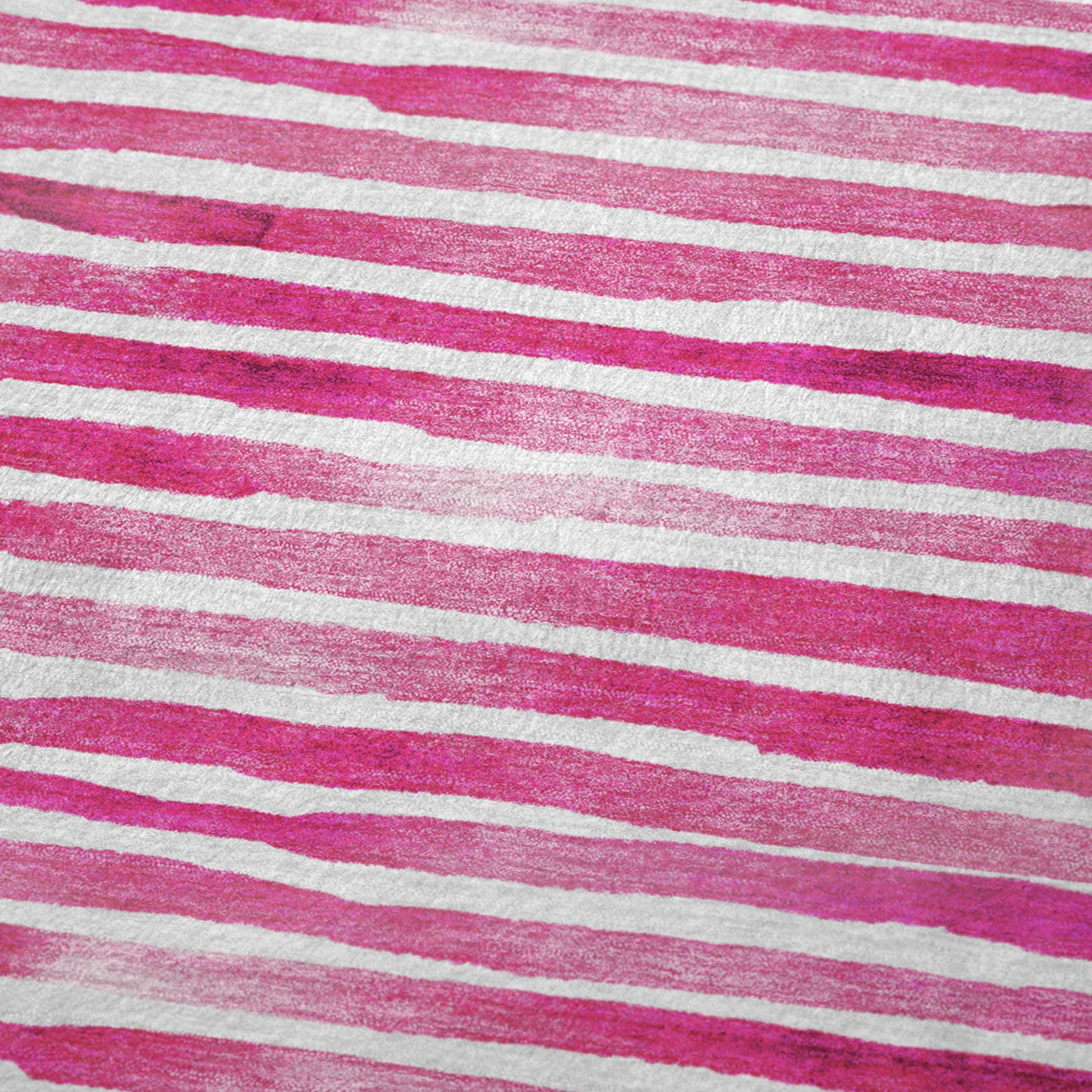 50" X 70" Pink And Ivory Microfiber Striped Plush Throw Blanket - Home & Garden