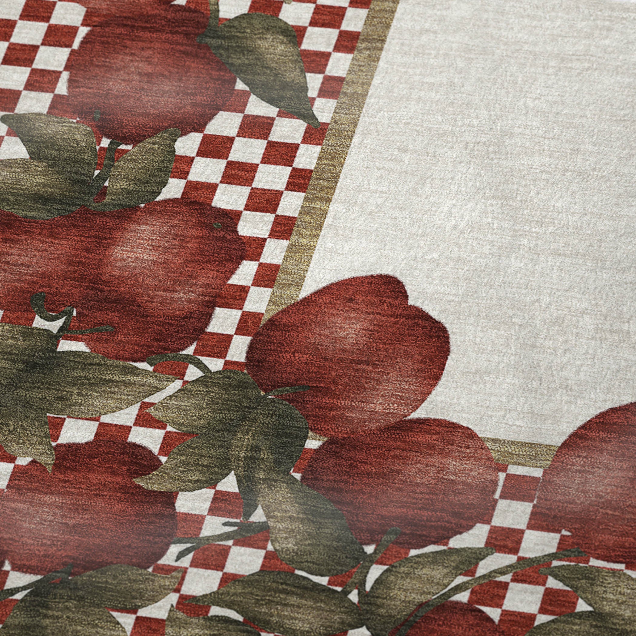 50" X 70" Red Ivory And Green Microfiber Checkered Plush Throw Blanket - Home & Garden