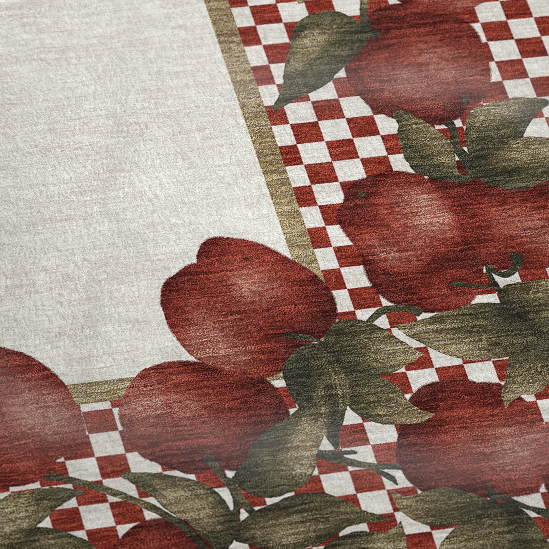 50" X 70" Red Ivory And Green Microfiber Checkered Plush Throw Blanket - Home & Garden
