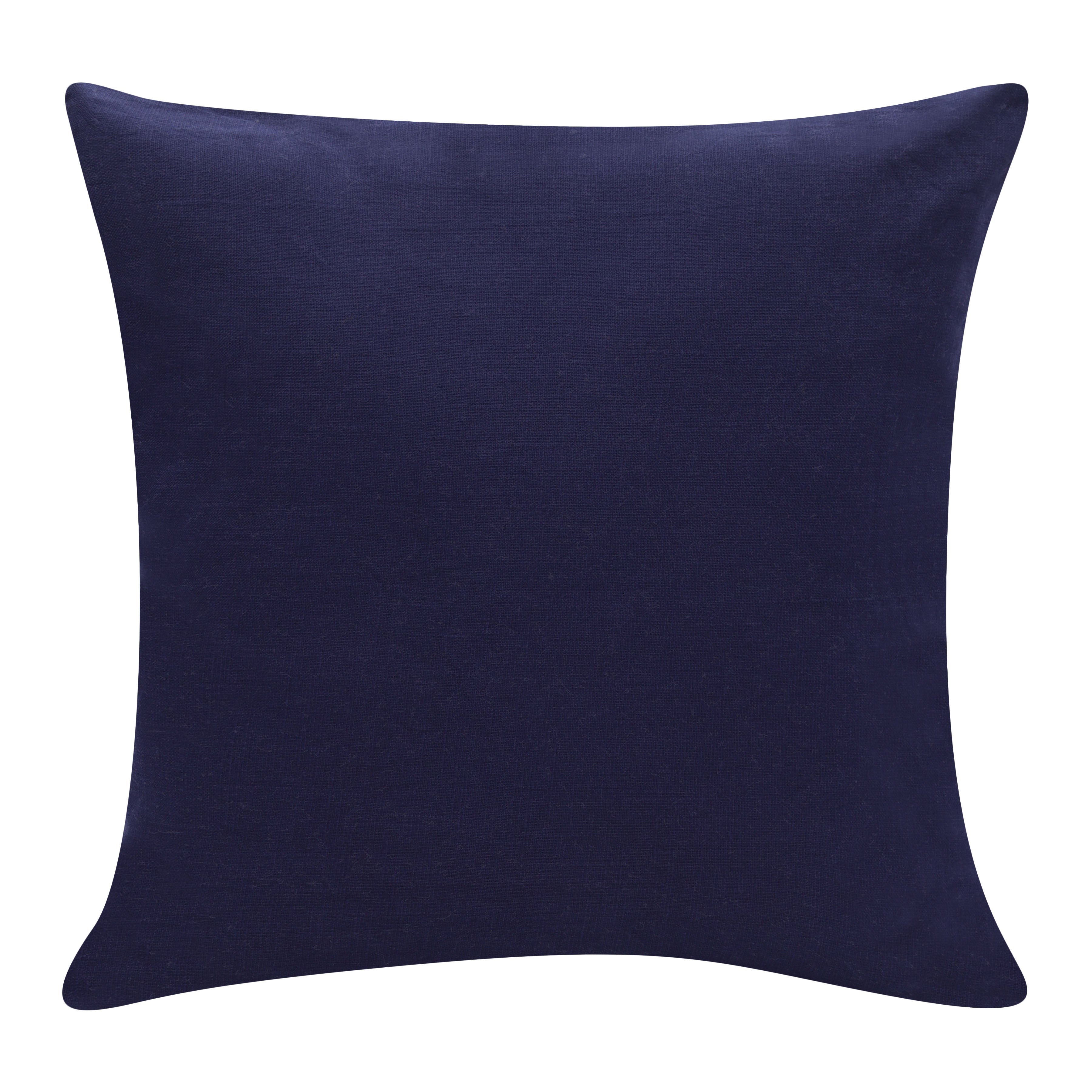 20" Cobalt Navy Blue And White Abstract Cotton Throw Pillow Cover - Home & Garden