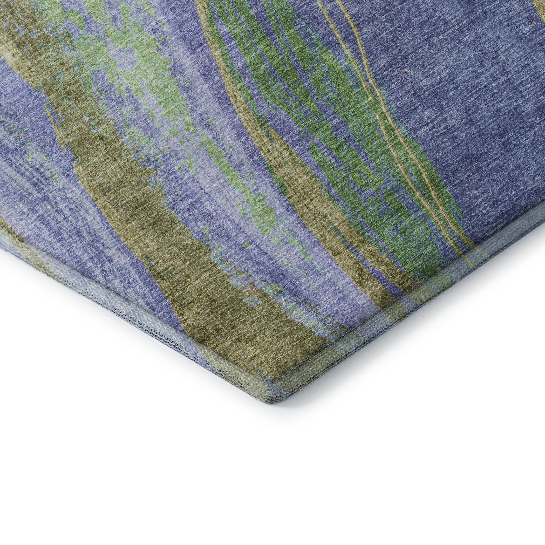 8' X 10' Purple And Green Abstract Washable Area Rug With UV Protection - Home & Garden