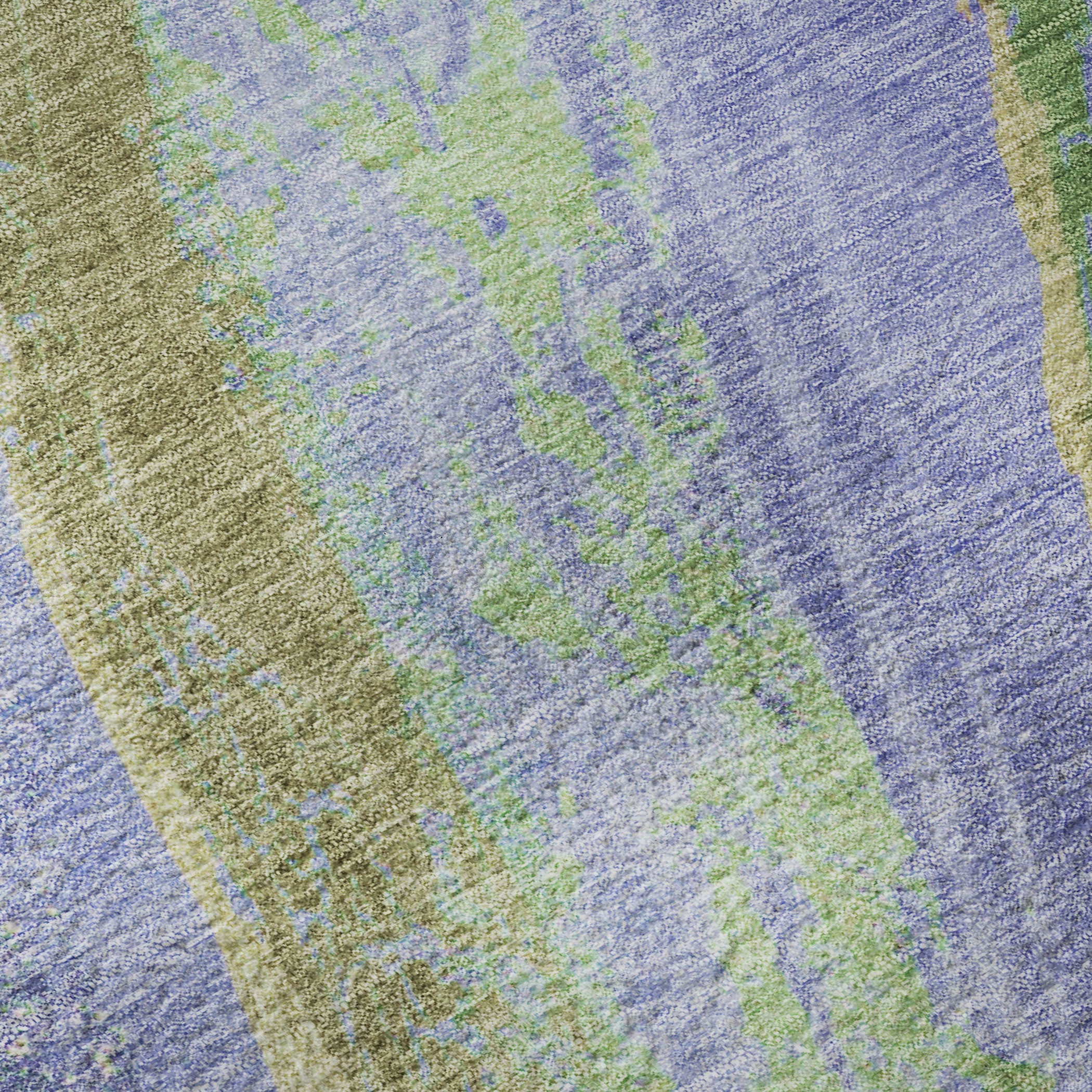 8' X 10' Purple And Green Abstract Washable Area Rug With UV Protection - Home & Garden