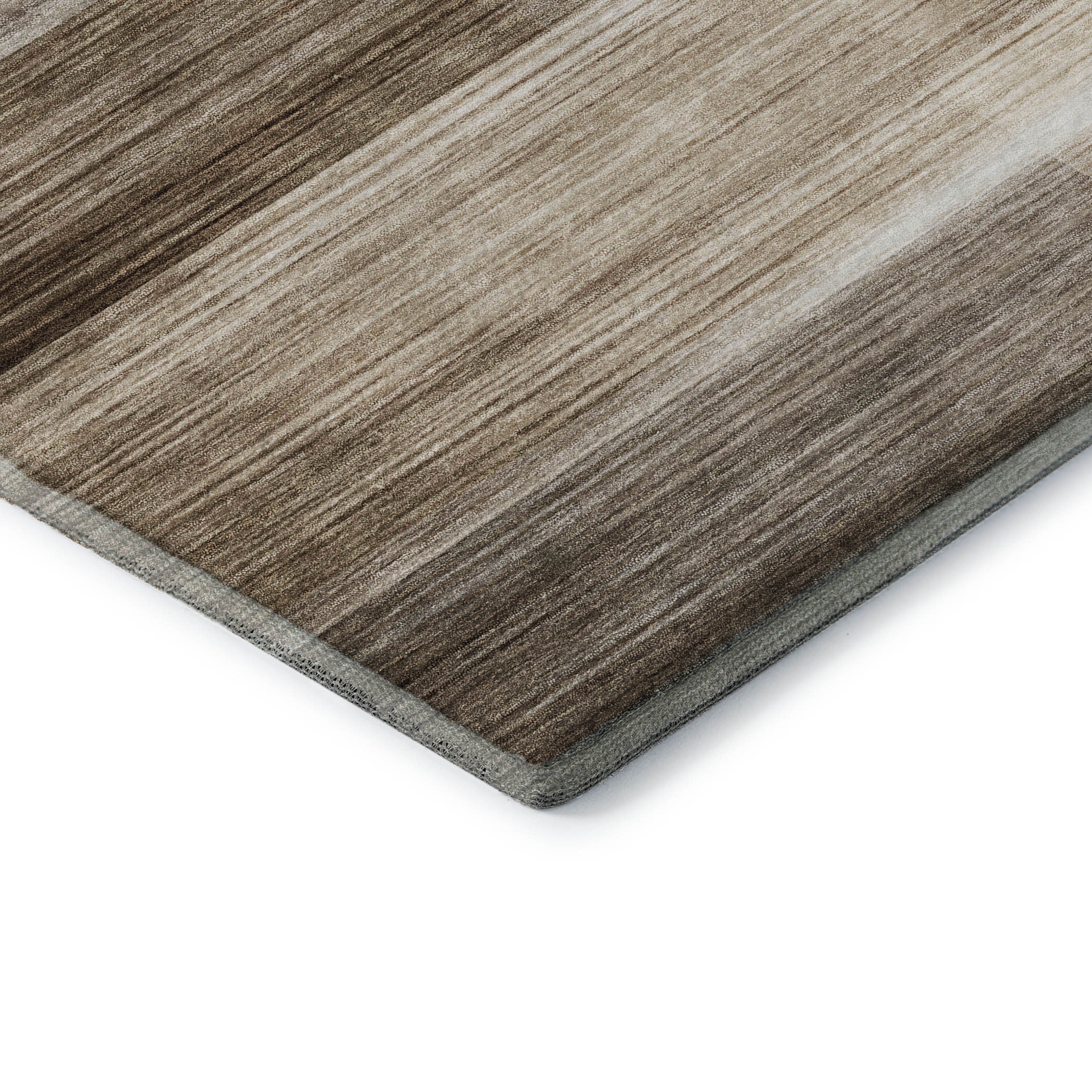 10' X 14' Brown And Ivory Striped Washable Area Rug With UV Protection - Home & Garden