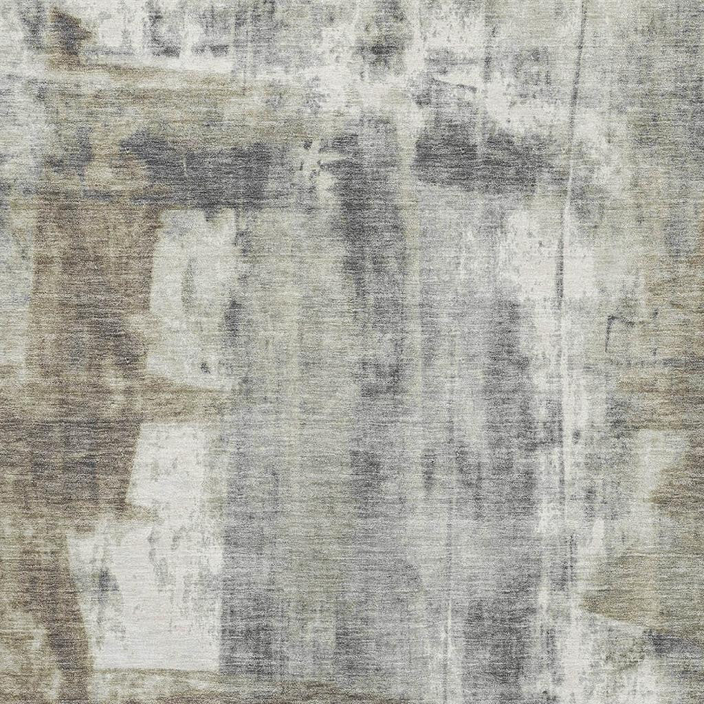 10' X 14' Beige Gray And Ivory Abstract Washable Area Rug With UV Protection - Home & Garden