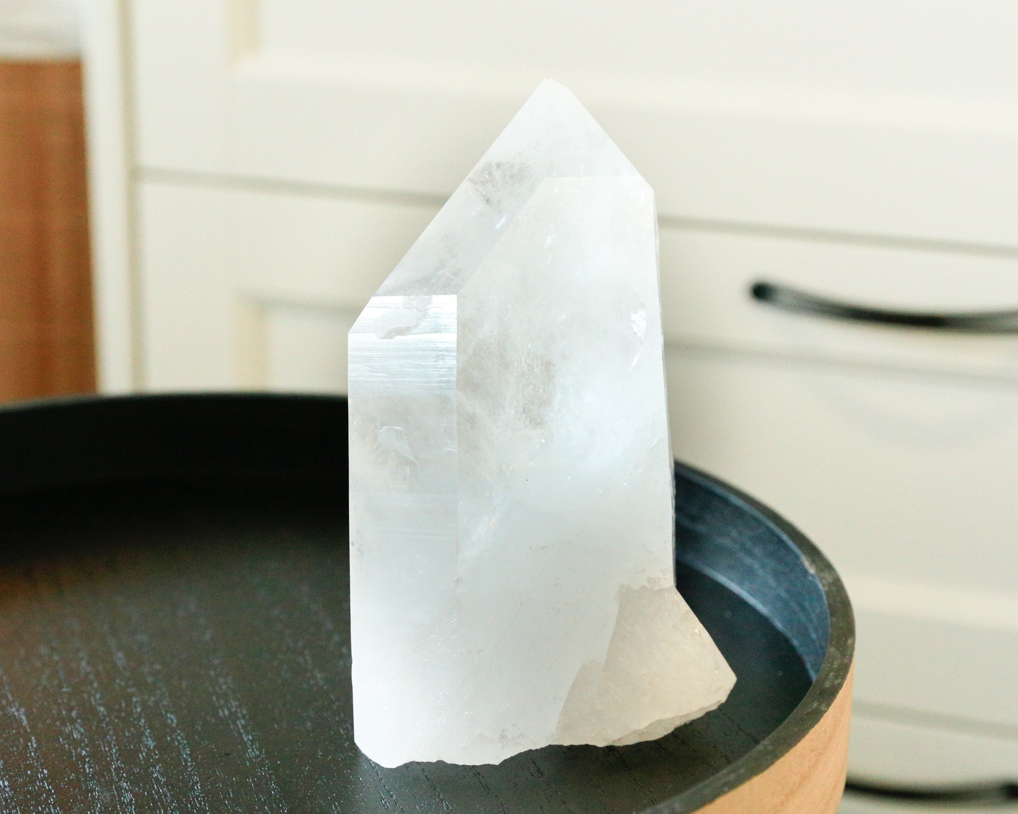 6" White Glass Crystal - Home & Garden