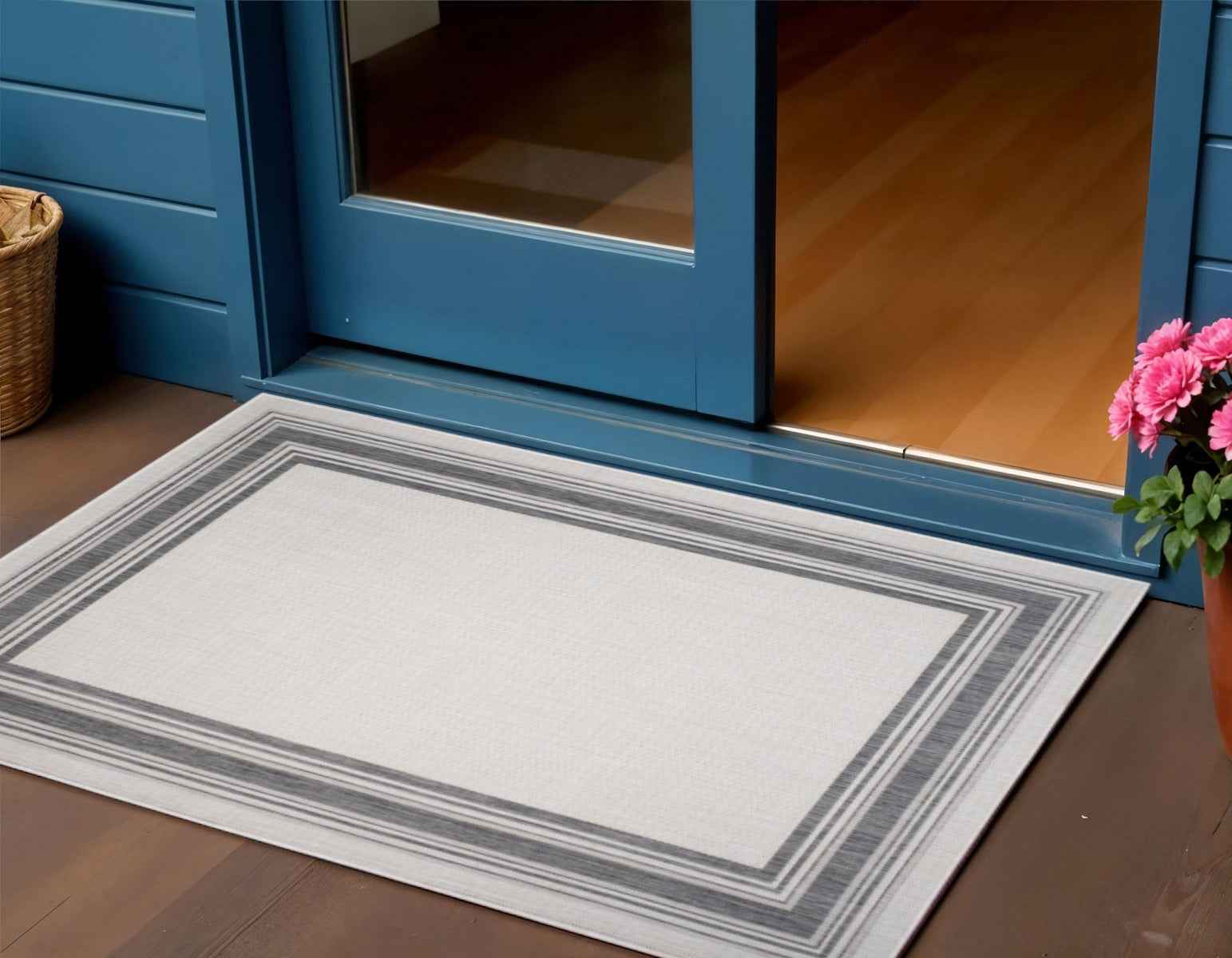 3' X 5' Gray Indoor Outdoor Area Rug