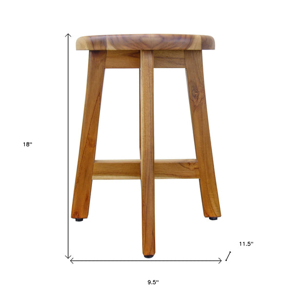 18" Natural Brown Backless Bar Chair - Bed & Bath