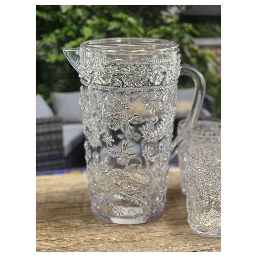 2.5 Quart Clear Paisley Acrylic Pitcher