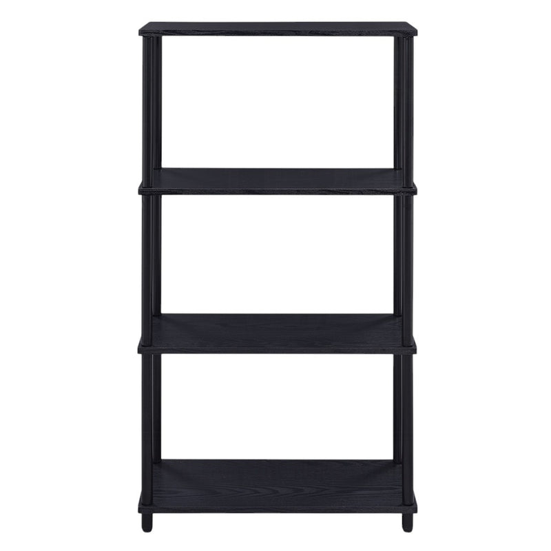 44" Black Metal and Wood Four Tier Etagere Bookcase - Office