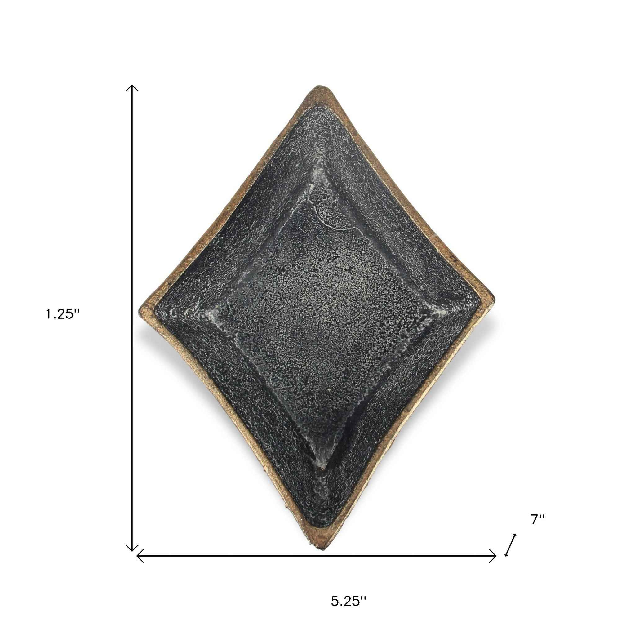 5" Black Cast Iron Diamond Square Bowl