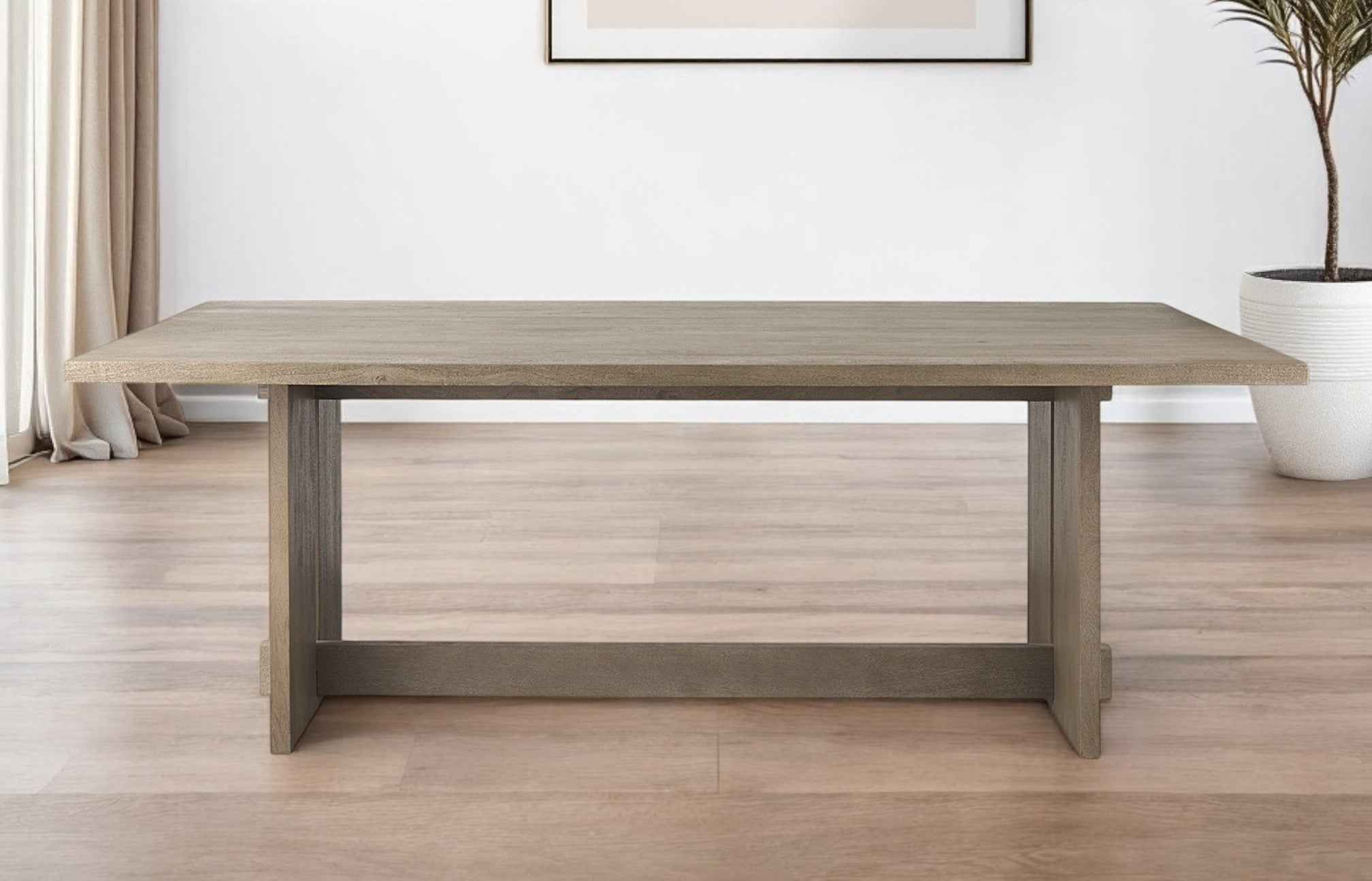 84" Taupe Dining Table