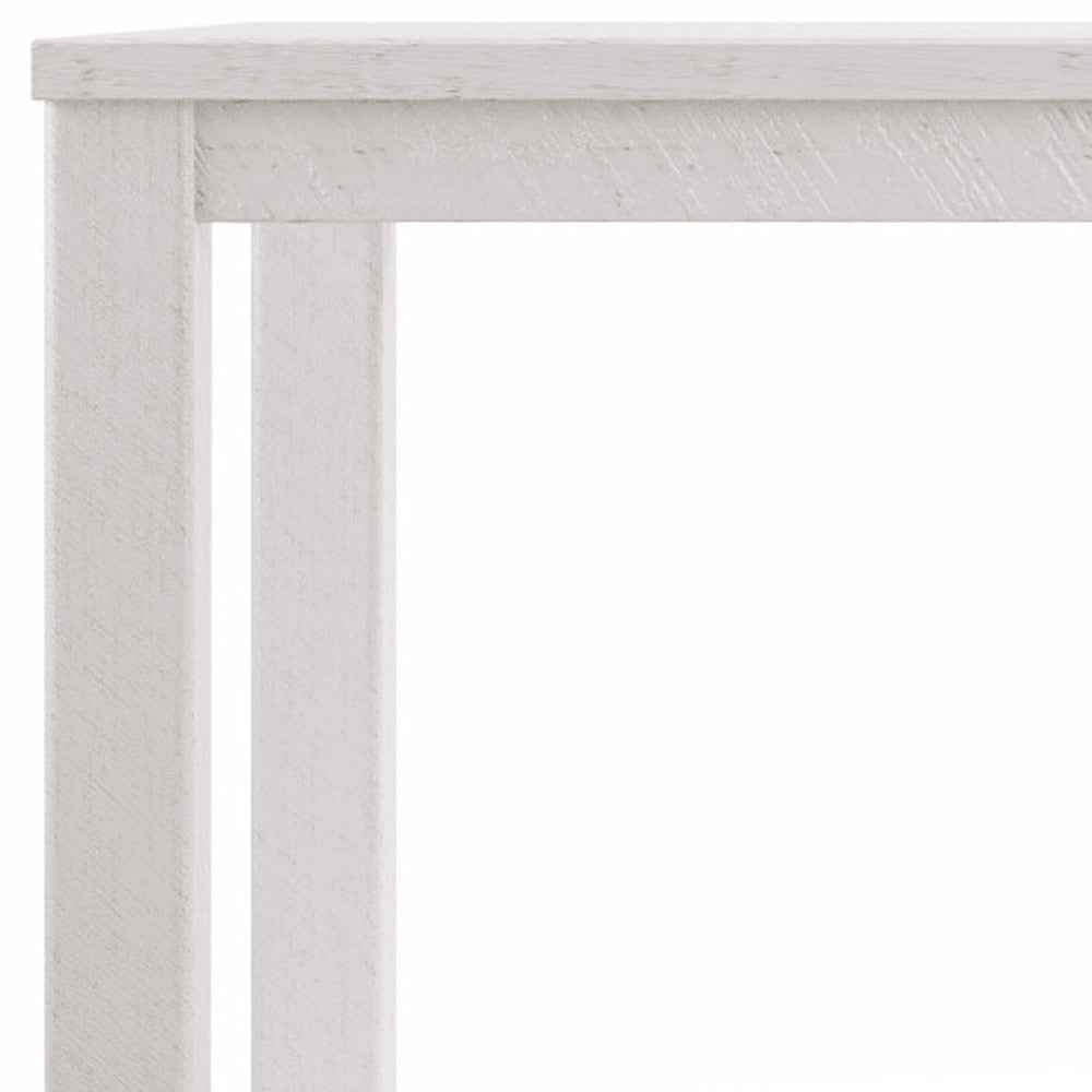63" White Solid Wood Dining Table