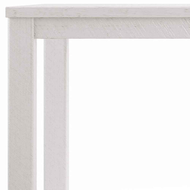 63" White Solid Wood Dining Table