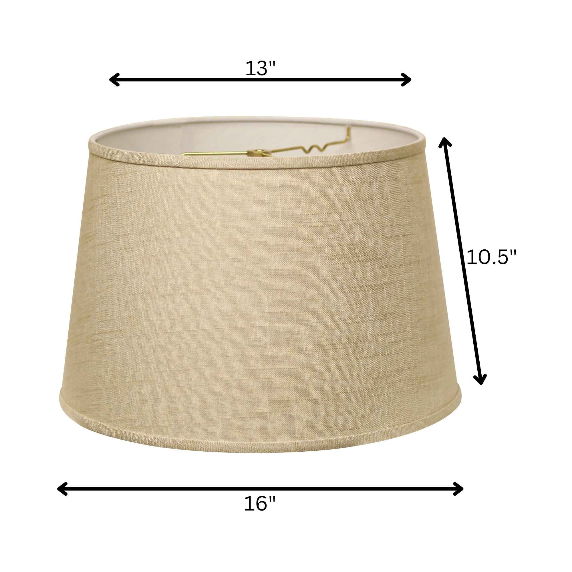 16" Light Wheat Rounded Empire Slanted Linen Lampshade