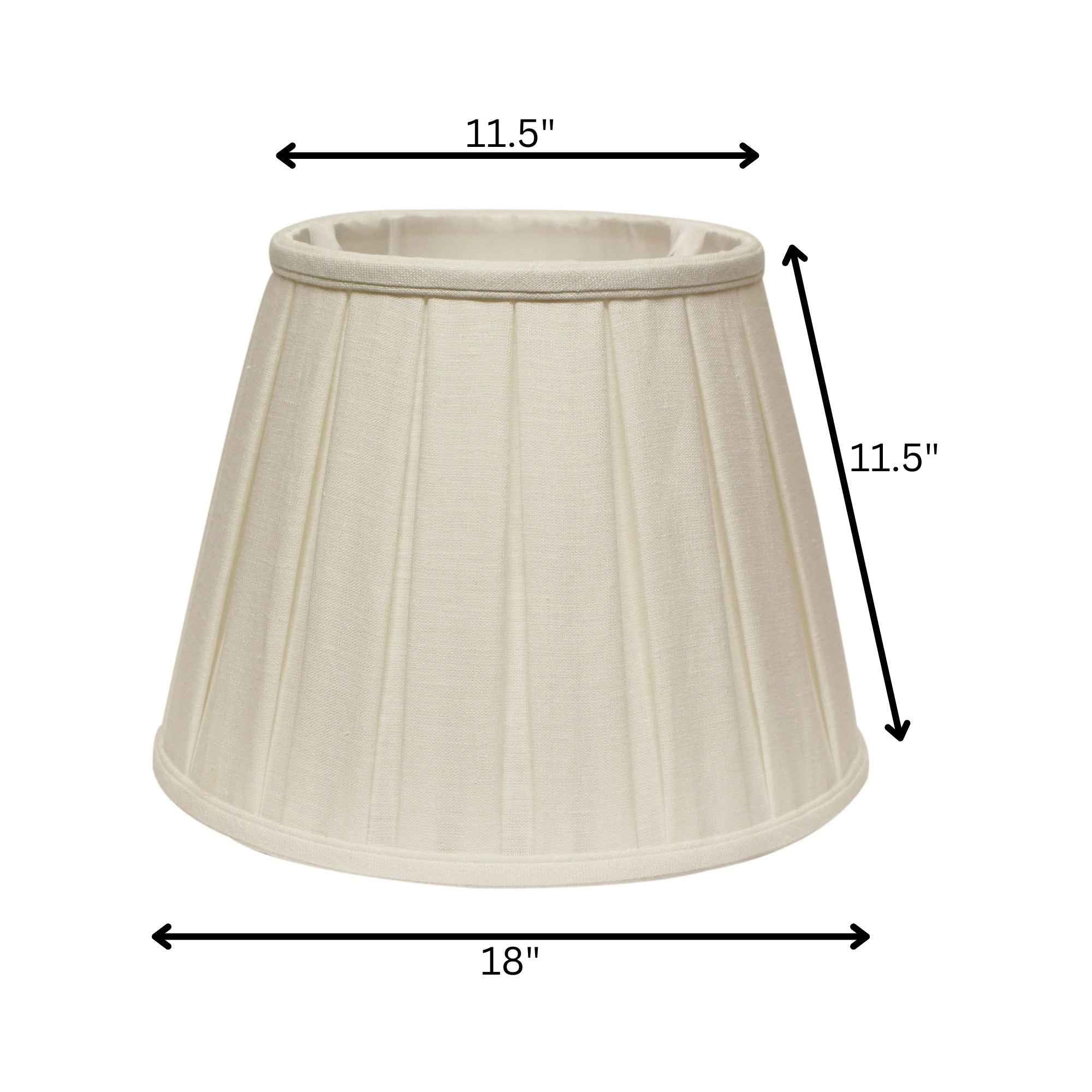 White Linen Pleated Empire Lamp Shade