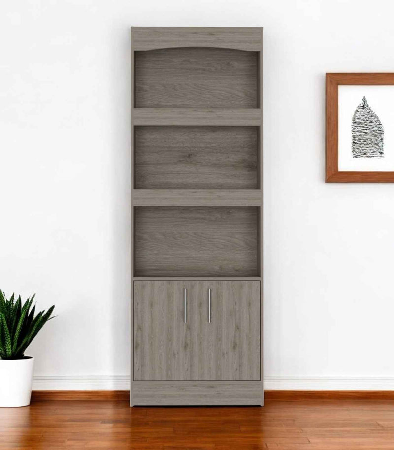 71" Three Tier Bookcase with Two doors