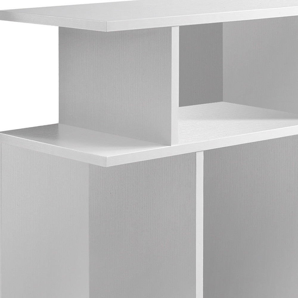 24" White Wood End Table With Six Open Shelves - Living Room