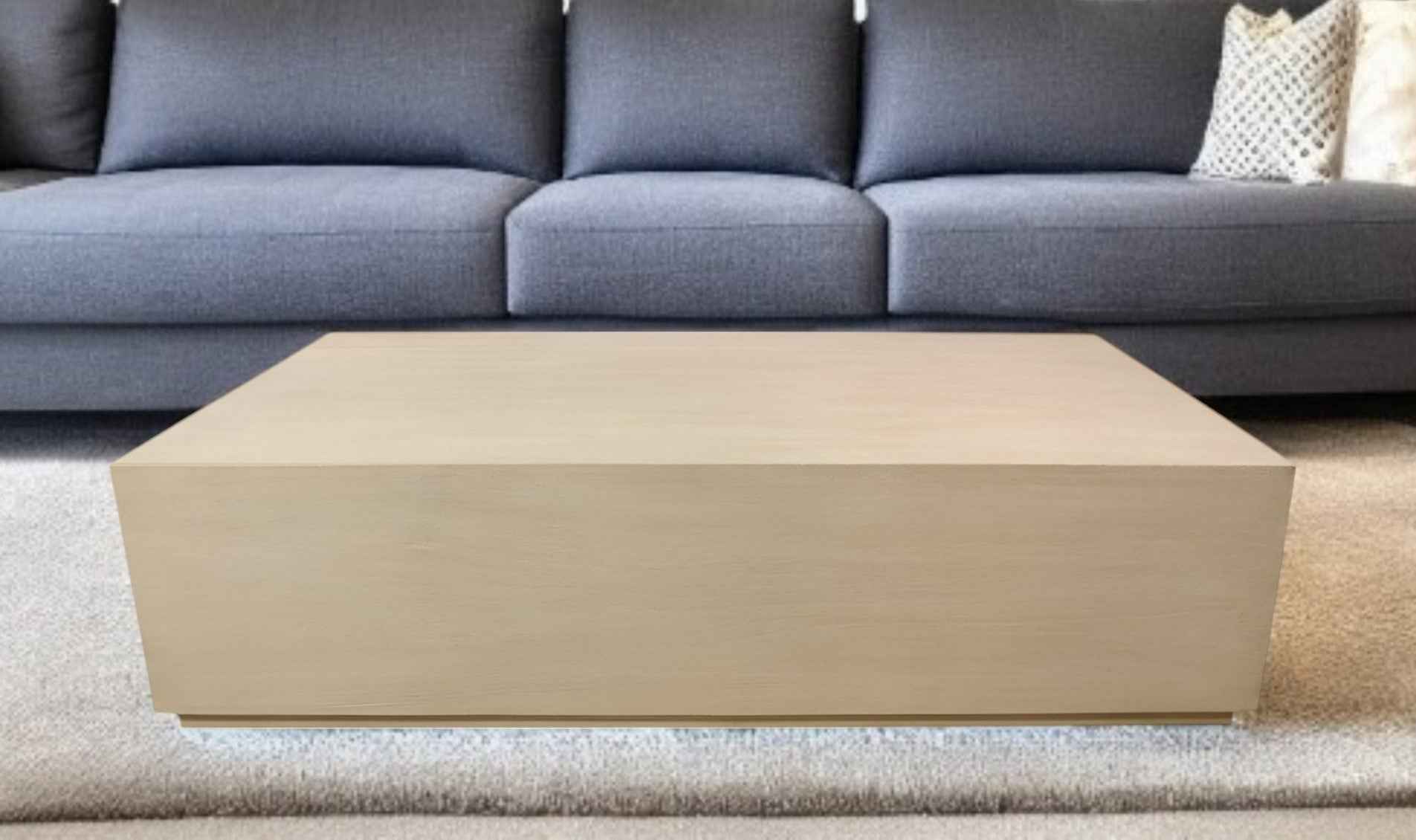 66" Natural Solid Wood Distressed Coffee Table