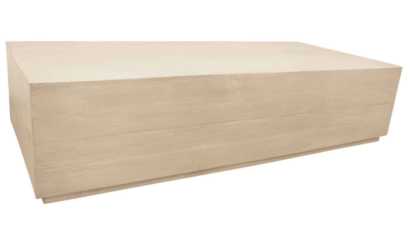 66" Natural Solid Wood Distressed Coffee Table