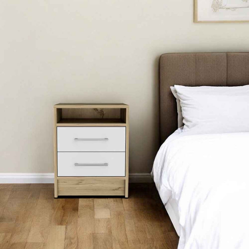 20" Wood Two Drawer Nightstand