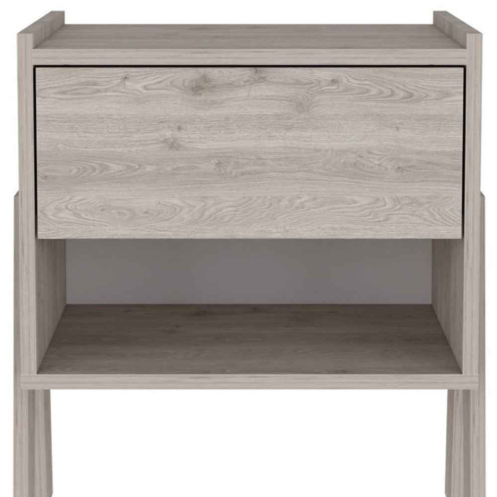 22" Light Gray Wood One Drawer Nightstand