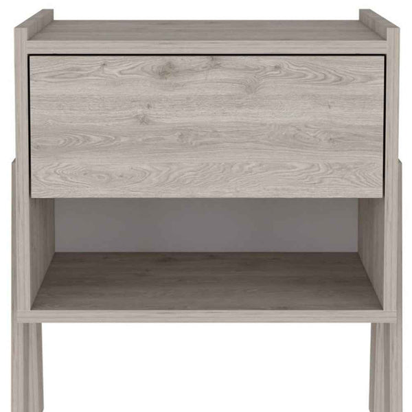 22" Light Gray Wood One Drawer Nightstand Default Title