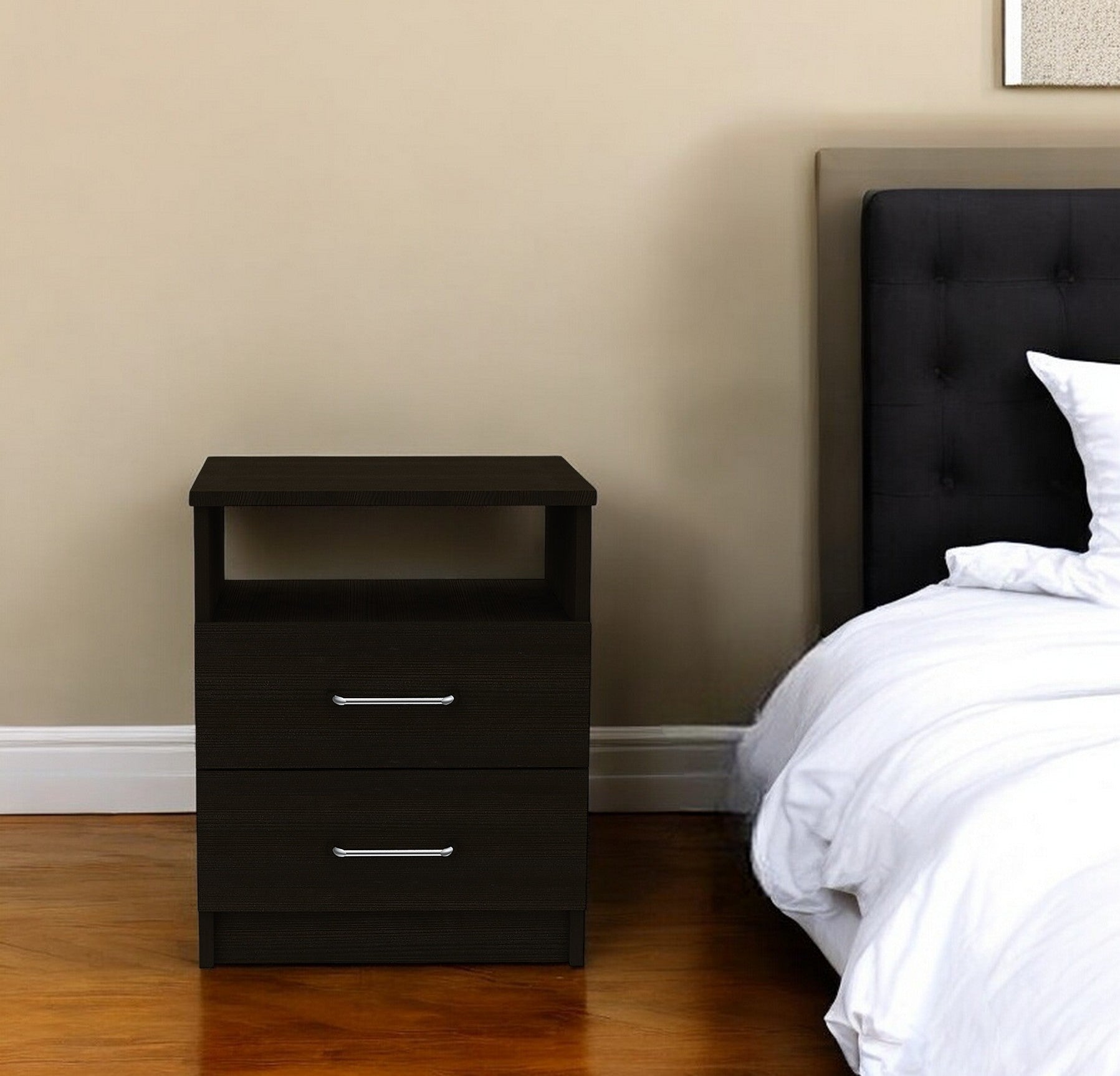 20" Wood Two Drawer Nightstand - Bed & Bath