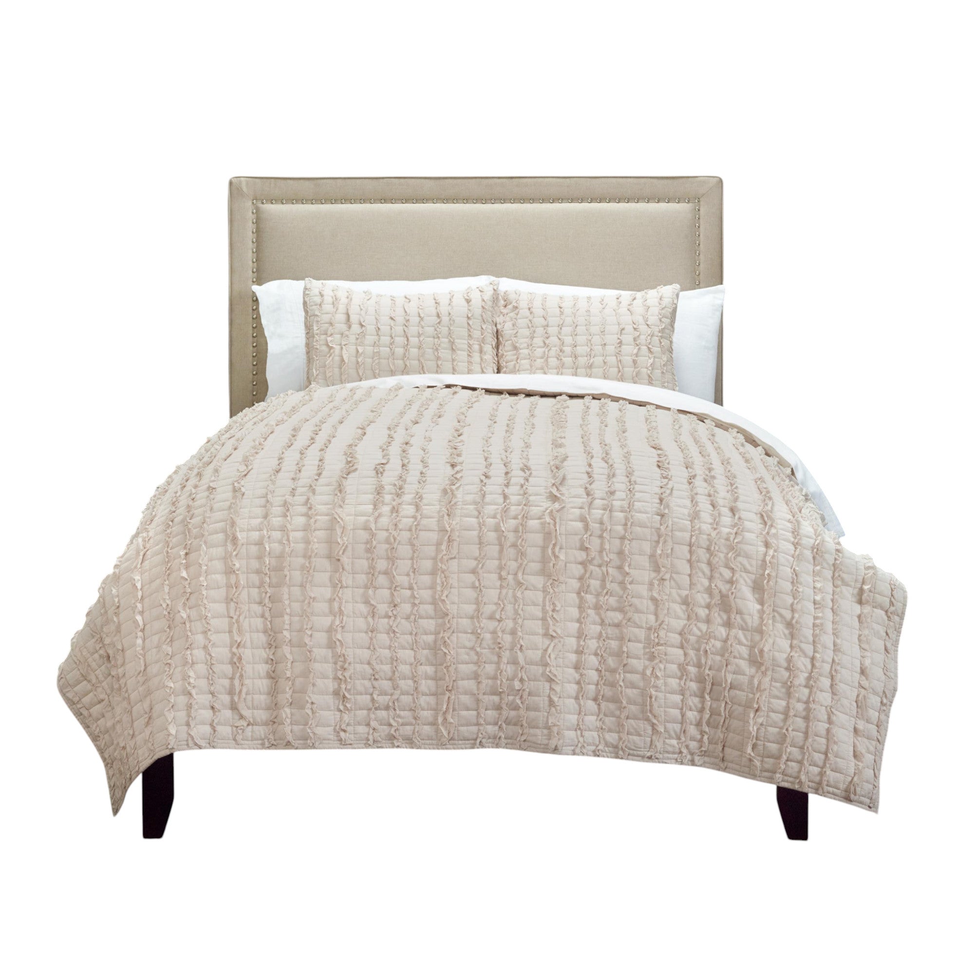 Blush Striped Queen Quilt - Bed & Bath