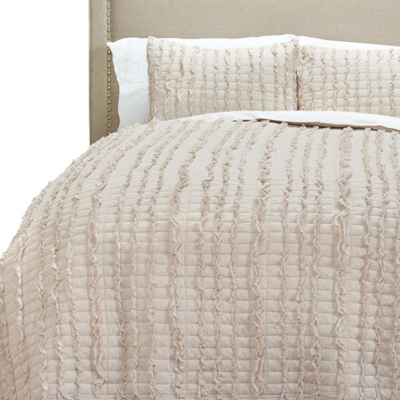 Blush Striped Queen Quilt - Bed & Bath