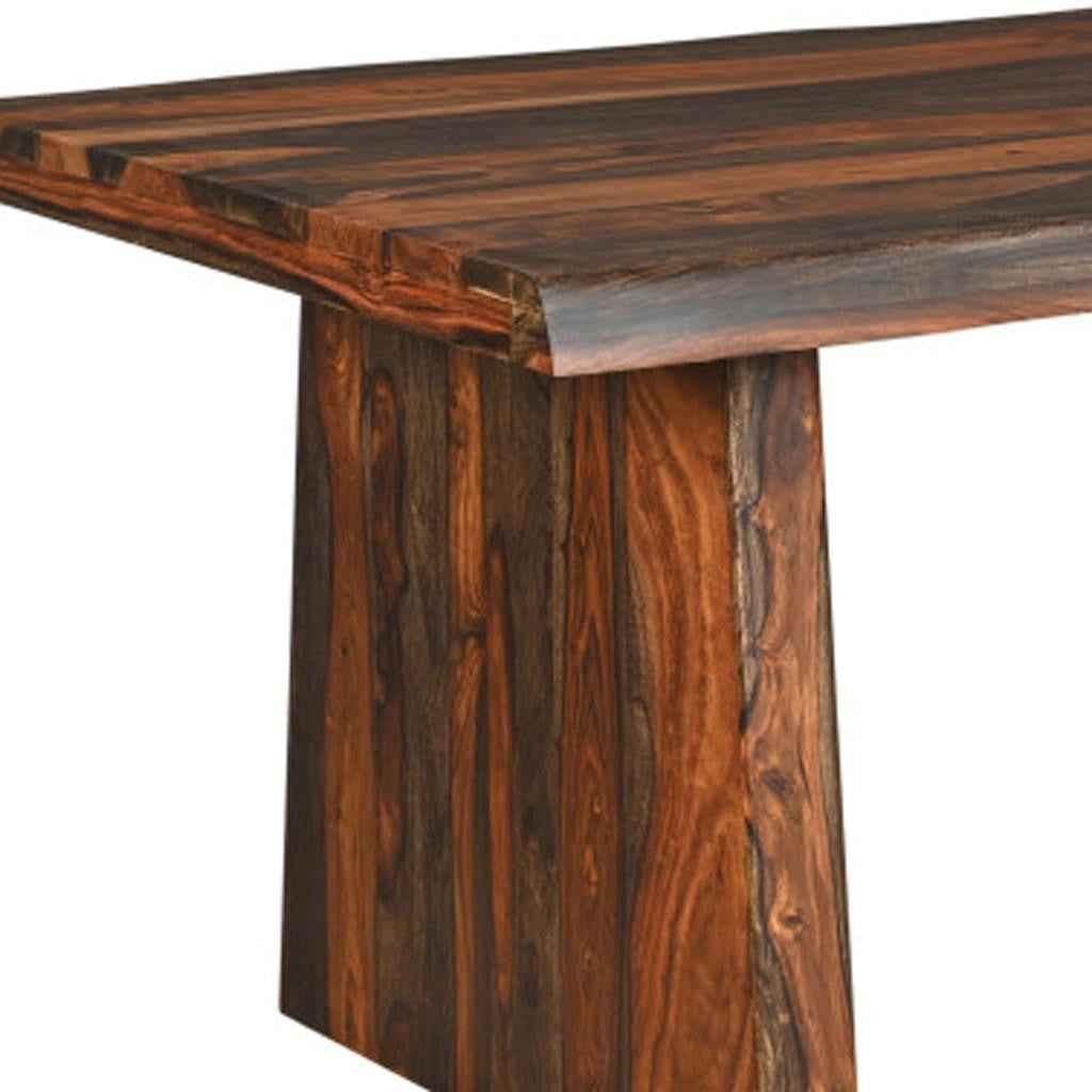 86" Dark Brown Solid Wood Dining Table