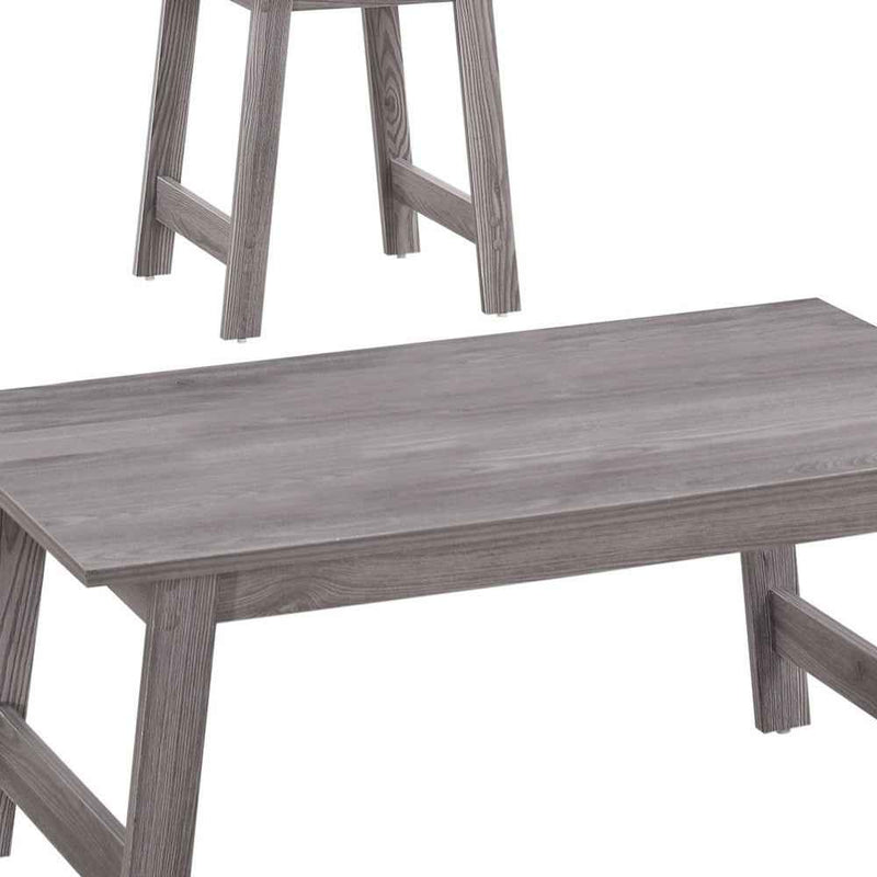 Set of Three 36" Gray Coffee Table