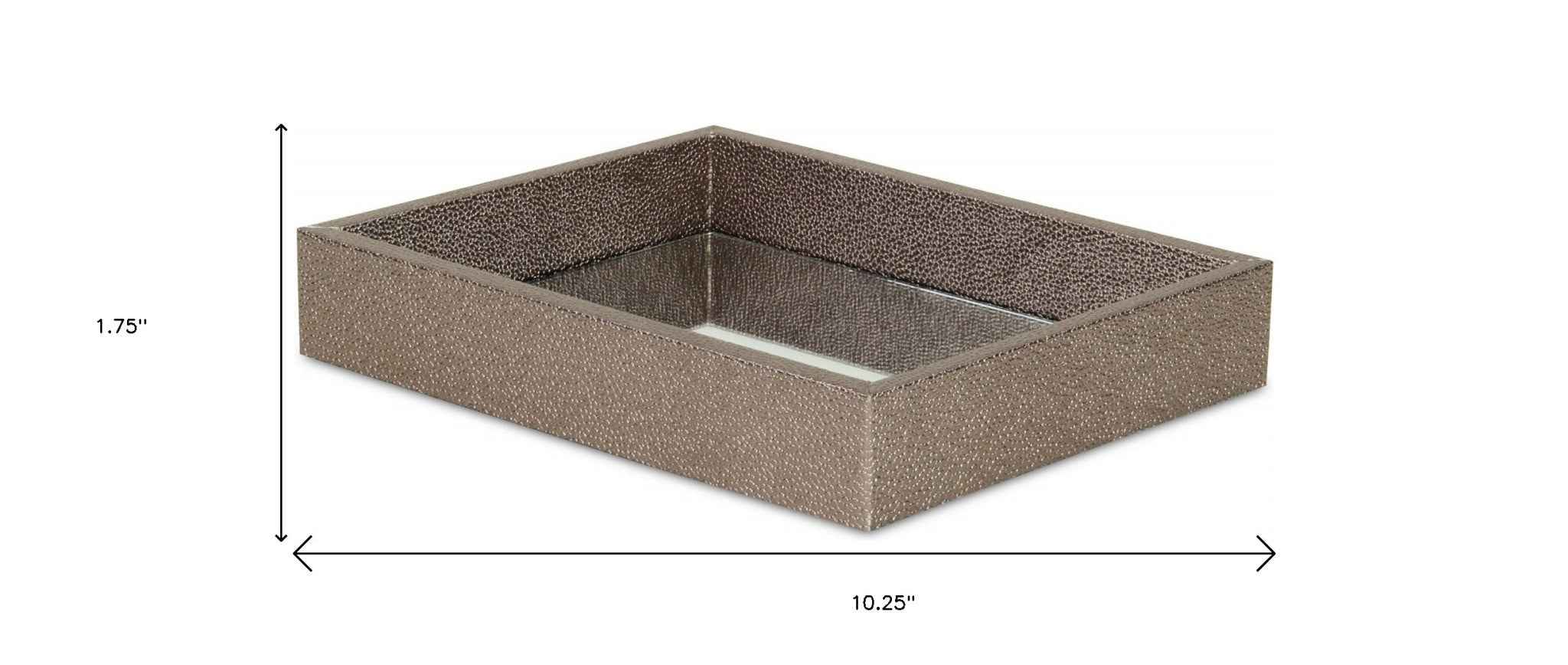 10" Gray Rectangular Wood Handmade Tray