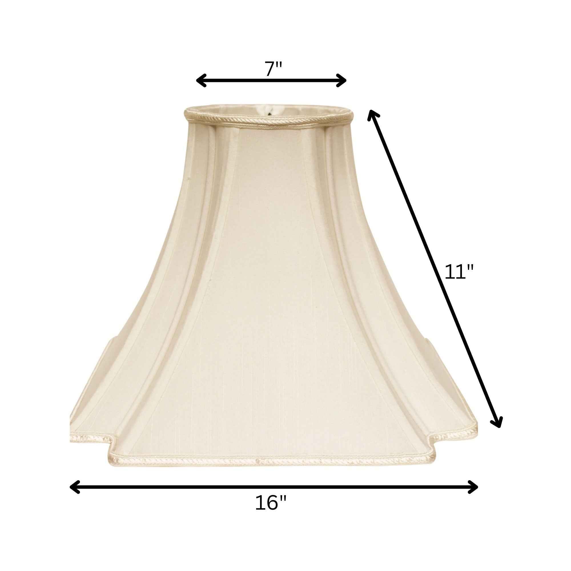 Ivory Shantung Silk Square Lamp Shade