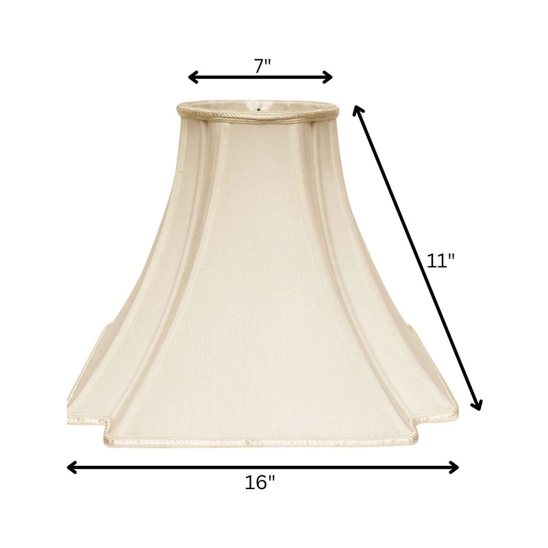 Ivory Shantung Silk Square Lamp Shade