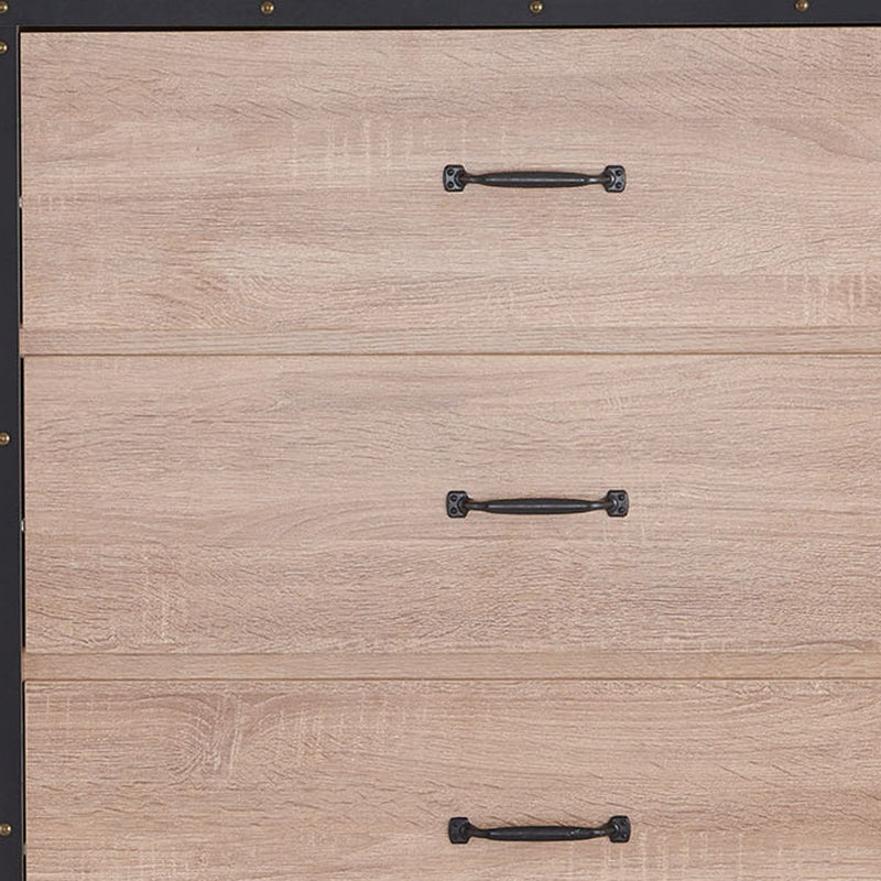 31" Oak Wood Five Drawer Dresser - Bed & Bath