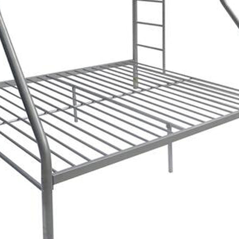 78" X 54" X 60" Twin Over Full Silver Metal Tube Bunk Bed - Bed & Bath